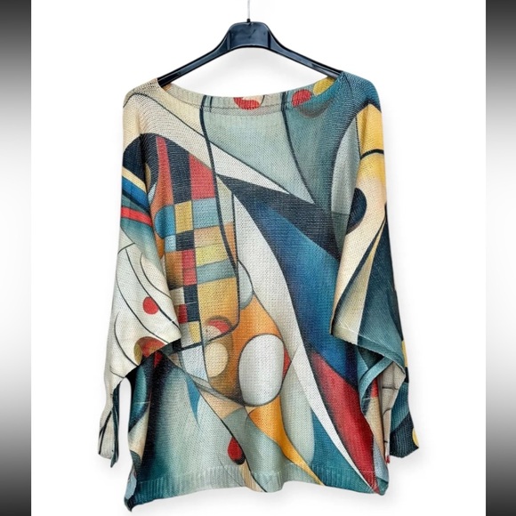 Made in Italy beautiful oversized graphic Tunic - Picture 1 of 1